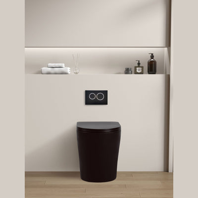 Poseidon Avis Rimless Wall Faced Floor Pan Matte Black - Sydney Home Centre