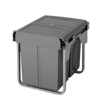 Elite Domestique Bottom Mounted 40L Twin Slide Out Concealed Waste Bin For A 450mm Cabinet Includes Optional Door Bracket Dark Grey - Sydney Home Centre