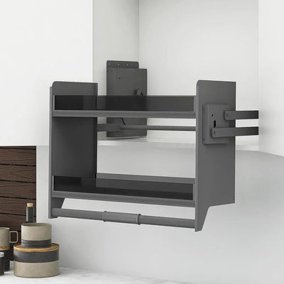 Elite Galley Flexi Height Pull Down 2 - Tier Wall Cabinet Unit For A 600mm Cupboard Dark Grey - Sydney Home Centre