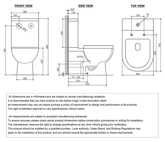 Otti Bella Rimless Toilet Suite Gloss White