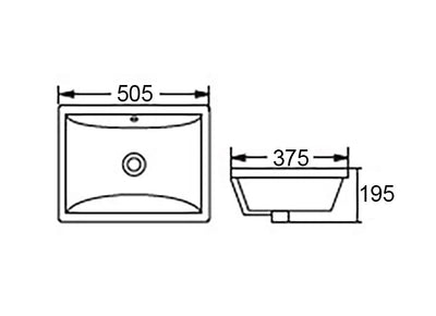 Otti Undermount Square 510x380x180 Basin