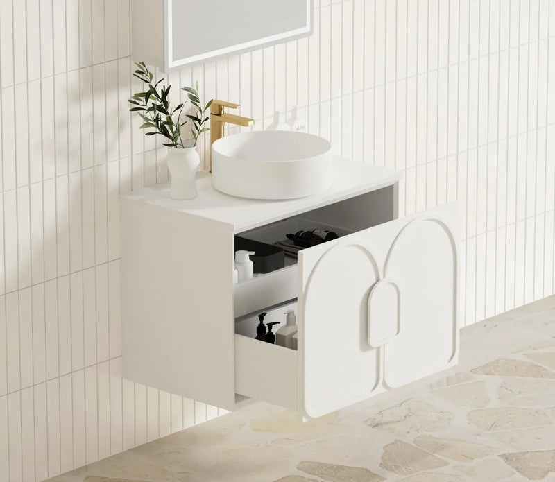 Otti Laguna 750mm Vanity Satin White (Cabinet Only) - Sydney Home Centre