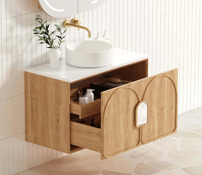 Otti Laguna 900mm Vanity Natural American Oak (Cabinet Only) - Sydney Home Centre