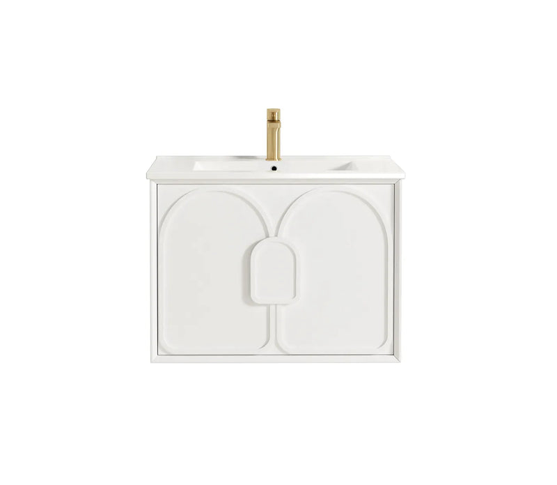 Otti Laguna 750mm Vanity Satin White (Slimline Ceramic Top Gloss White) - Sydney Home Centre