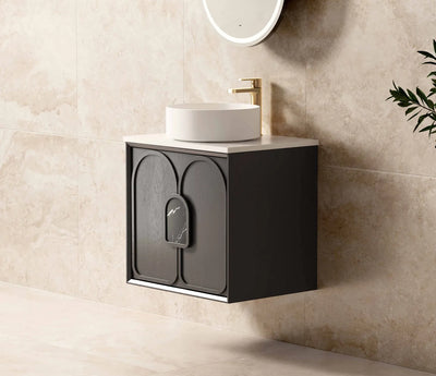 Otti Laguna 600mm Vanity Black American Oak (Cabinet Only) - Sydney Home Centre