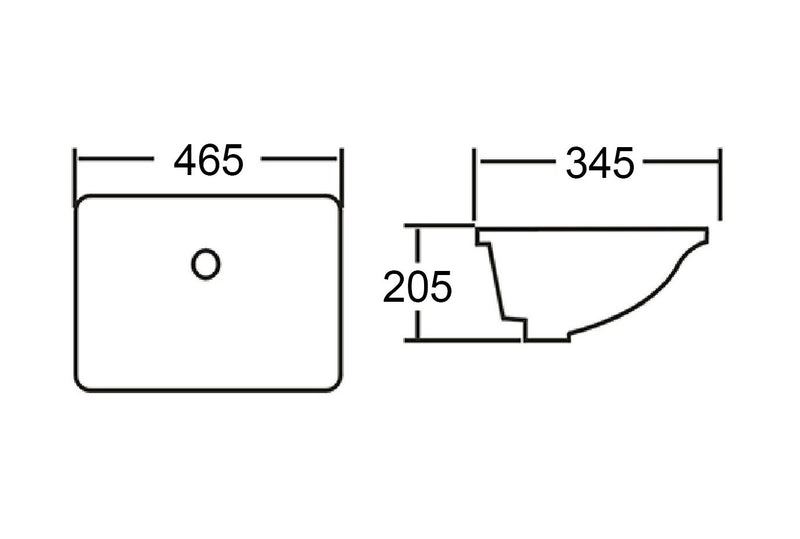 Otti Undermount Square 470x350x205 Basin