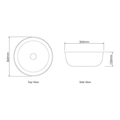 Otti Bronte Round 360x360x130 Gloss White Basin