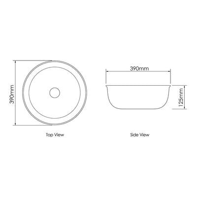 Otti Bronte Round 390x390x130 Gloss White Basin