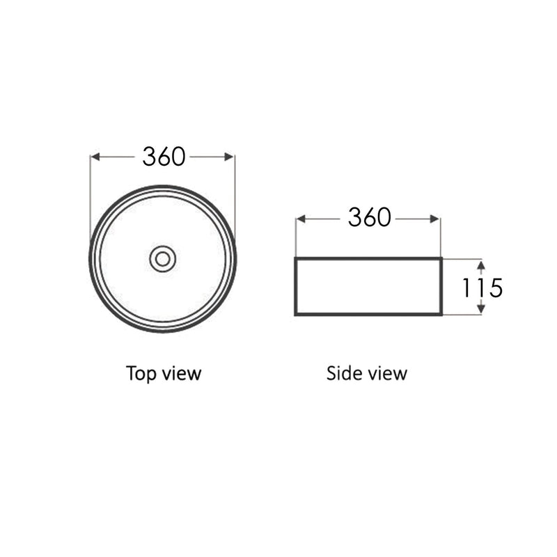 Otti Radius Round 360x360x115 Brown Basin