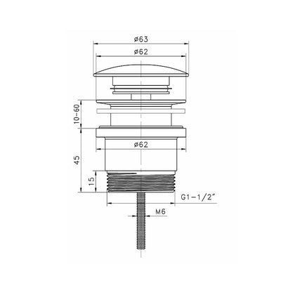 Otti Universal Pop Up/Pullout Waste 32mm/40mm Gun Metal