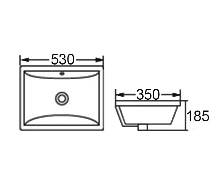 Otti Undermount Square 530x340x170 Basin