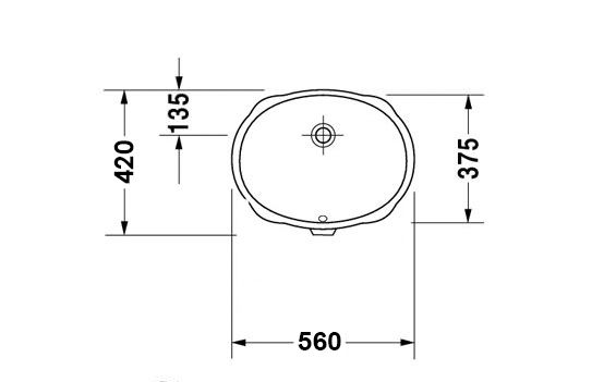 Otti Undermount Oval 570x420x200 Gloss White Basin