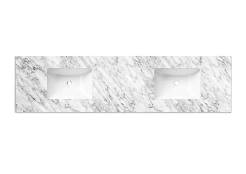 Otti Laguna 1800mm Vanity Black American Oak (Undermount Stone Top Natural Carrara Marble) - Sydney Home Centre