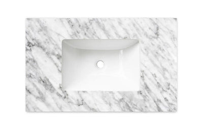 Otti Laguna 750mm Vanity Natural American Oak (Ultra Deluxe Stone Top Natural Carrara Marble) - Sydney Home Centre