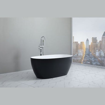 Poseidon Stella Free Standing 1500mm Matte Black & White Bathtub - Sydney Home Centre