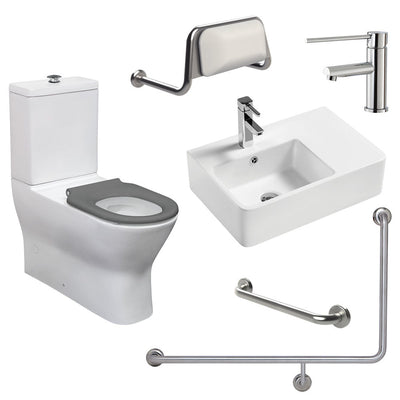 Fienza Accessible Delta Care Kit with Left - Hand 90° Rail & Right Hand Basin - Sydney Home Centre