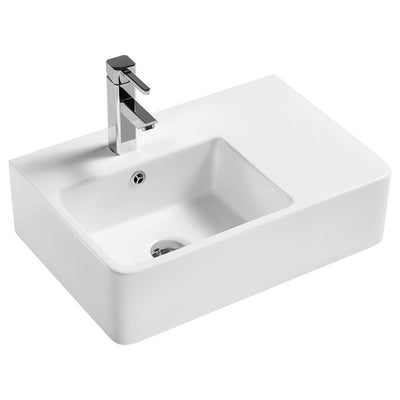 Fienza Delta Care Left - Hand Wall Basin Gloss White - Sydney Home Centre