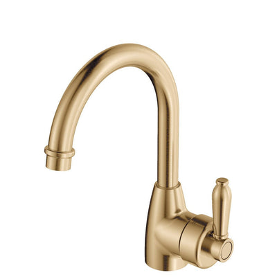 Fienza Eleanor Gooseneck Basin Mixer Urban Brass Handle - Sydney Home Centre