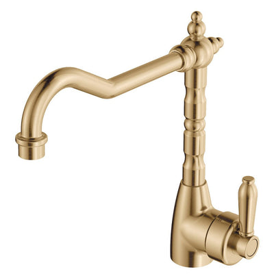 Fienza Eleanor Shepherds Crook Kitchen Sink Mixer Urban Brass - Sydney Home Centre