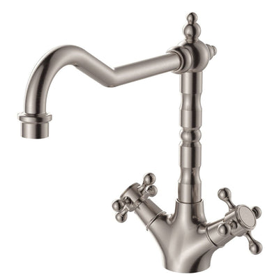 Fienza Lillian Shepherds Crook Kitchen Sink Mixer Brushed Nickel - Sydney Home Centre