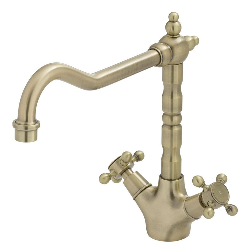 Fienza Lillian Shepherds Crook Kitchen Sink Mixer Champagne - Sydney Home Centre