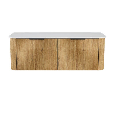 Fienza Minka Curved Scandi Oak 1200mm Wall Hung Cabinet - Sydney Home Centre