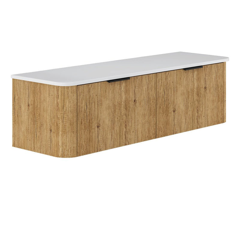 Fienza Minka Curved Scandi Oak 1500mm Wall Hung Cabinet - Sydney Home Centre