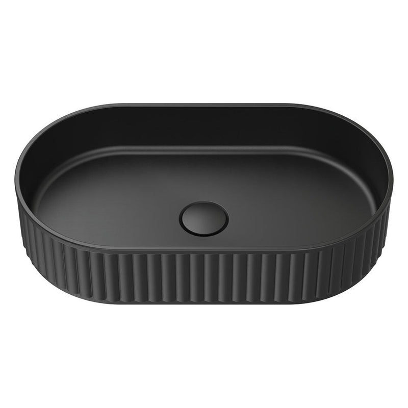 Fienza Minka Pill Solid Surface Above Counter Basin Matte Black - Sydney Home Centre