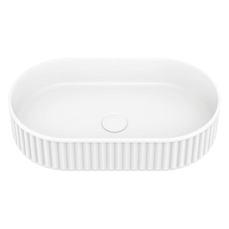 Fienza Minka Pill Solid Surface Above Counter Basin Matte White - Sydney Home Centre