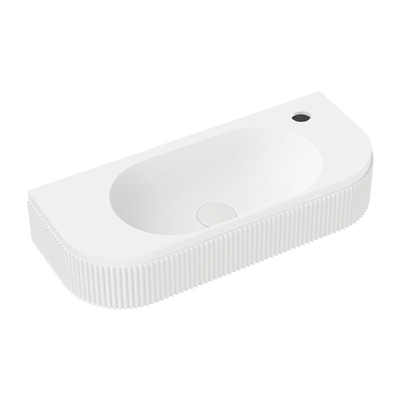 Fienza Minka Solid Surface Wall Matte White Basin 1 Tap Hole - Sydney Home Centre