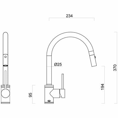 Gareth Ashton 316 Gooseneck Pull Out Dual Spray Function Stainless Steel Kitchen Mixer - Sydney Home Centre