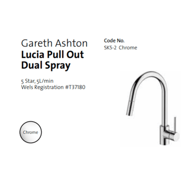 Gareth Ashton Lucia Pull Out Spray Kitchen Mixer - Sydney Home Centre