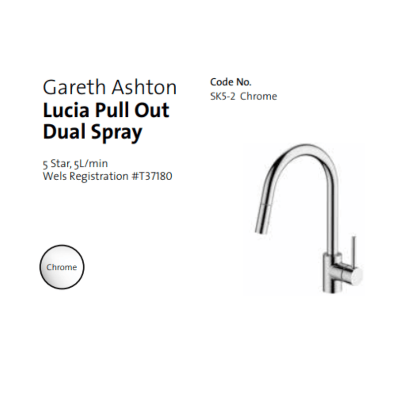 Gareth Ashton Lucia Pull Out Spray Kitchen Mixer - Sydney Home Centre