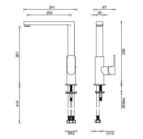 Gareth Ashton Madison Side Lever Kitchen Mixer Chrome - Sydney Home Centre