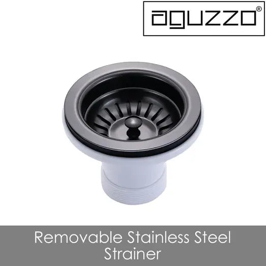 Aguzzo Stainless Steel Kitchen Sink 770mm Double Bowl Top/Under Mount Gunmetal Grey - Sydney Home Centre