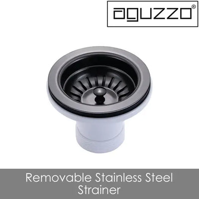 Aguzzo Stainless Steel Kitchen Sink 820mm Double Bowl Top/Under Mount Gunmetal Grey - Sydney Home Centre