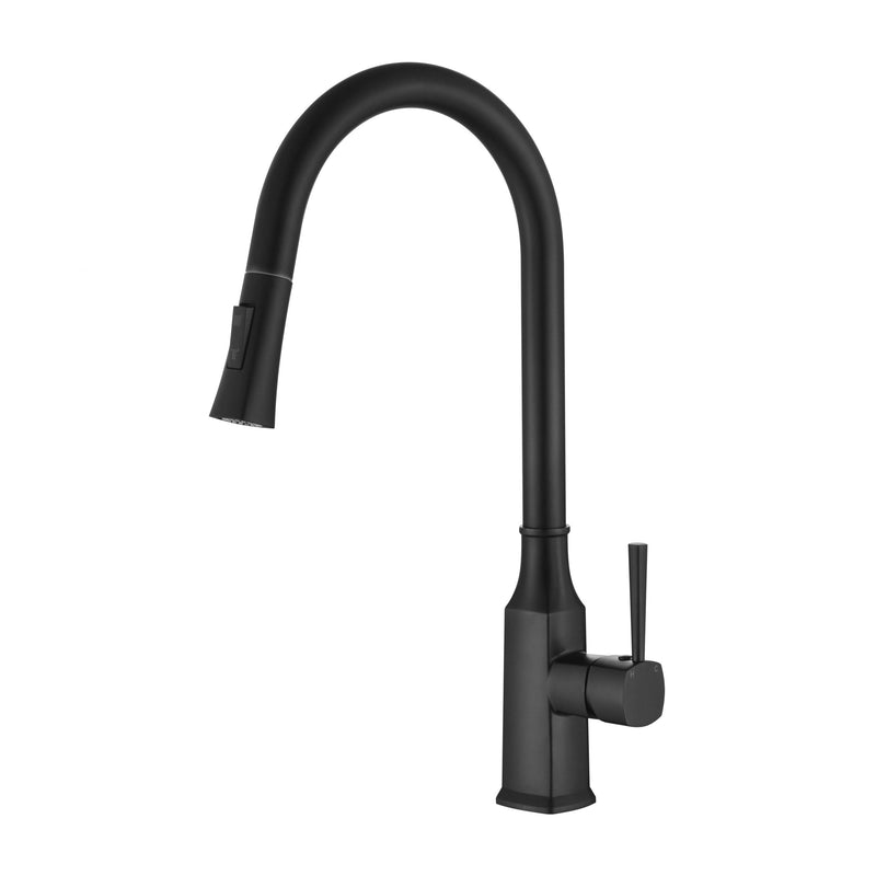 MN Helena Pull Out Kitchen Mixer Matte Black