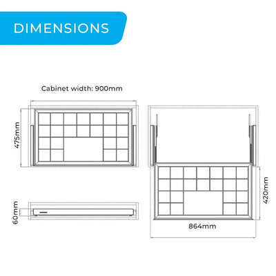 Higold A Series Pull Out Accessories / Jewellery Storage Box Fits 900mm Cabinet Grey & Chocolate - Sydney Home Centre