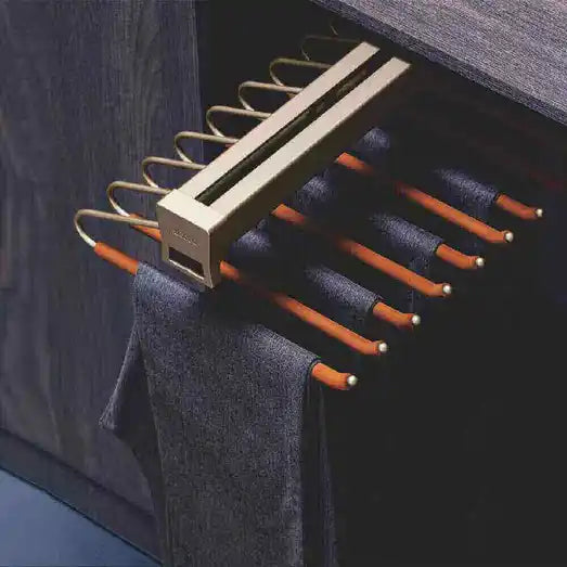 Higold Trousers Holder Top Mount Holds 9 Pairs Orange with Cobalt Gold - Sydney Home Centre