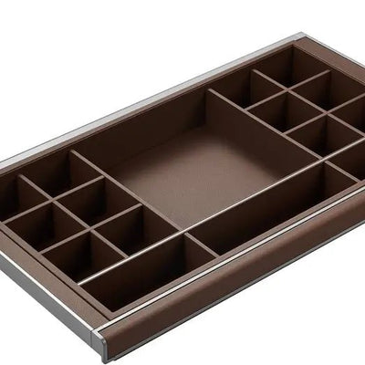 Higold B Series Pull Out Wardrobe Storage Tray Fits 900mm Cabinet Multiple Sections Natural with Grey - Sydney Home Centre