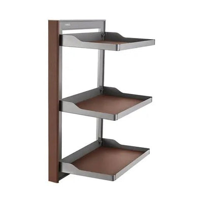 Higold B Series Slide Out Wardrobe Storage Baskets 3 - Tier Left Side Mount Natural with Grey - Sydney Home Centre