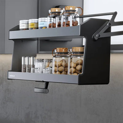 Higold [PRE-SALE] Shearer Nebula Pull Down Overhead Cabinet Storage for a 600mm Cupboard Anthracite grey - Sydney Home Centre