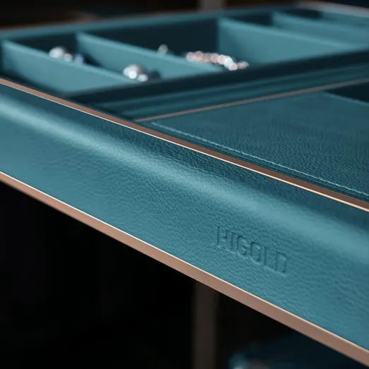 Higold B Series Pull Out Accessories / Jewellery Storage Box Fits 600mm Cabinet Teal with Satin Champagne - Sydney Home Centre