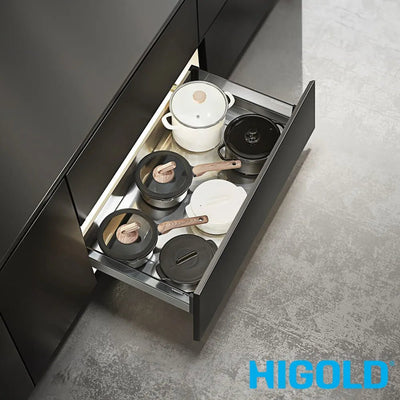 Higold Shearer Crystal Pull Out Kitchen Drawer with Drain Tray Fits 600mm Anthracite grey - Sydney Home Centre