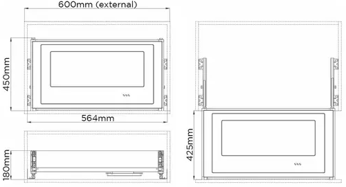 Higold Shearer Crystal Pull Out Kitchen Drawer with Drain Tray Fits 600mm Anthracite grey - Sydney Home Centre