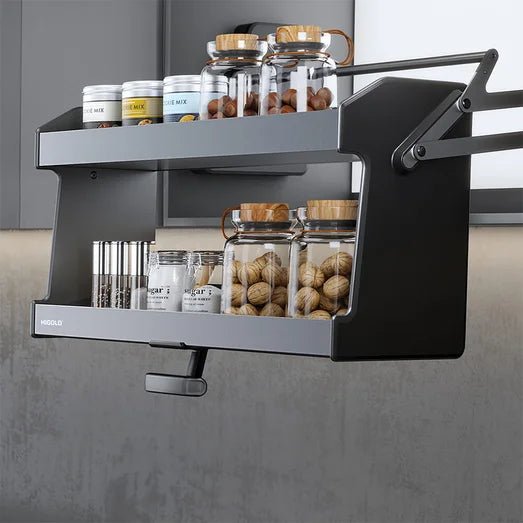 Higold Shearer Nebula Pull Down Overhead Cabinet Storage for a 600mm Cupboard Anthracite grey - Sydney Home Centre