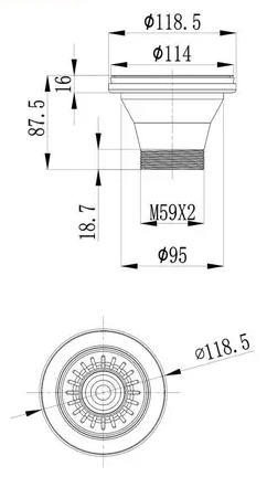 Higold Stainless Steel Round Strainer and Waste for Granite Composite Sink - Sydney Home Centre