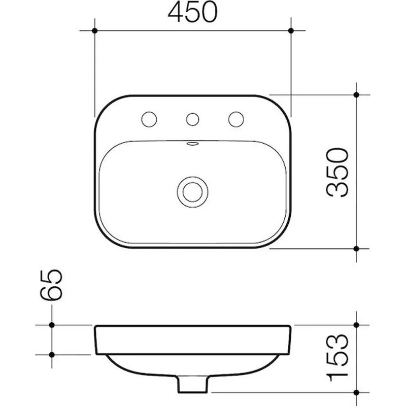 Caroma Luna Inset Basin 1 Tap Hole White - Sydney Home Centre