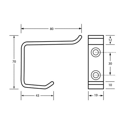 Dolphy Stainless Steel Double Robe Hook Silver