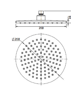 MN Abs Round Shower Head 260mm Electroplated Chrome - Sydney Home Centre